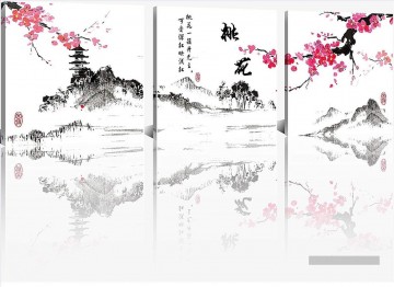 Chinoise œuvres - fleur de prune à l’encre style Chine sujets